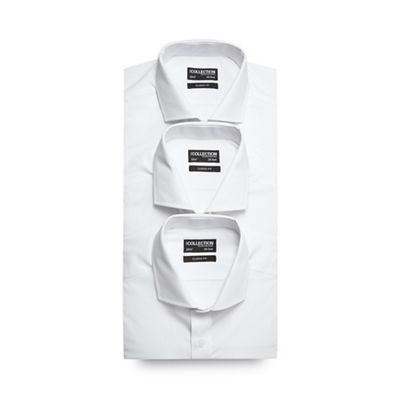 The Collection Pack of three white long sleeve formal shirts